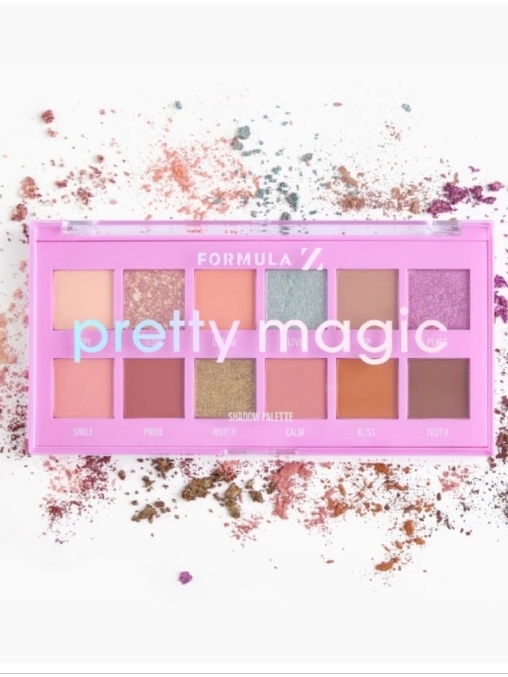 Formula Z Pretty Magic Eyeshadow Palette 12 Colors Glitter Mattes Pink Peach New